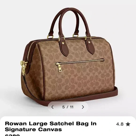 Coach Signature Canvas Satchel in Brown and Tan - Picture 3 of 7